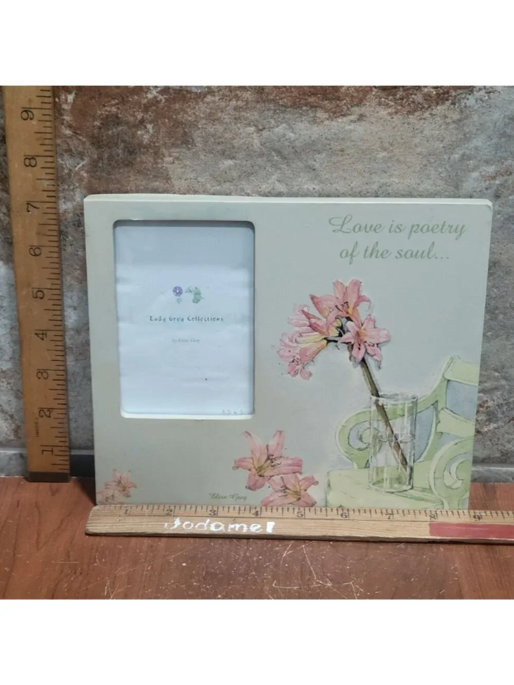 Vintage Fetco Elise Floral Photo Frame Love is Poetry of the Soul